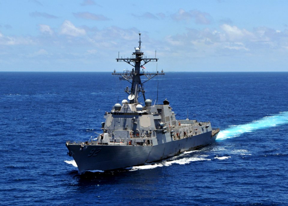 US Navy 080905-N-7981E-288 The Arleigh Burke-class guided-missile destroyer USS Momsen (DDG 92) transits the Indian Ocean with the Abraham Lincoln Strike Group photo