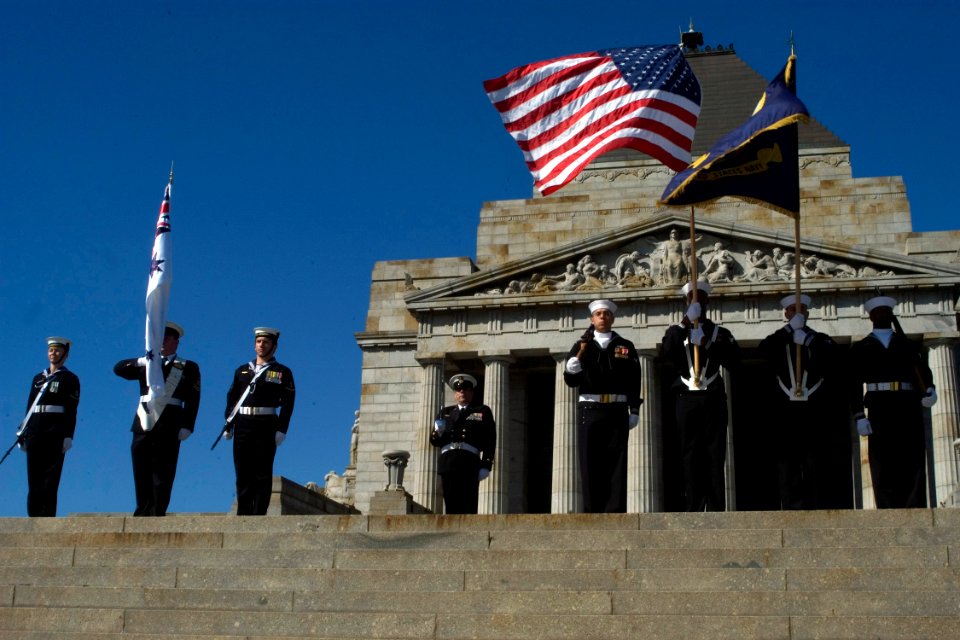 US Navy 080903-N-9123L-002 The color guard parade the colors