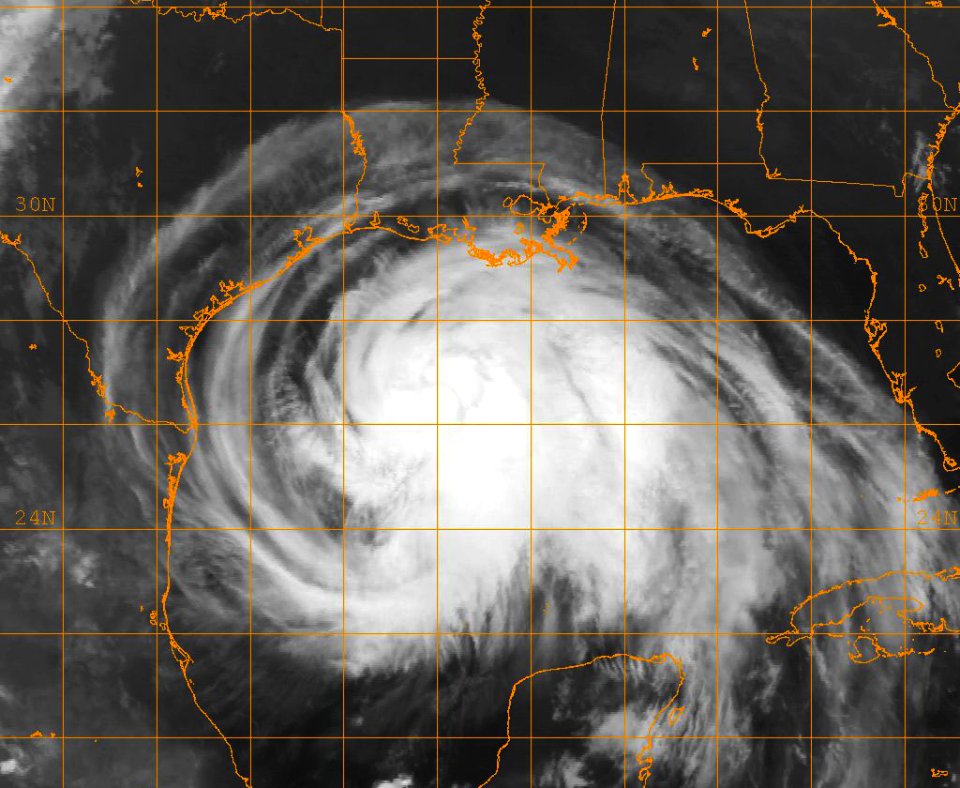 US Navy 080912-N-0000X-001 A GOES-12 infrared satellite image provided by the U.S. Naval Research Laboratory, Monterey, Calif., showing the status of Hurricane Ike at approximately 4-15 a.m. EST Friday, Sept. 12