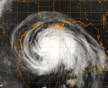 US Navy 080912-N-0000X-001 A GOES-12 infrared satellite image provided by the U.S. Naval Research Laboratory, Monterey, Calif., showing the status of Hurricane Ike at approximately 4-15 a.m. EST Friday, Sept. 12