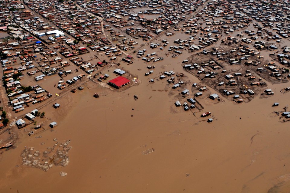 US Navy 080909-N-5642P-138 An aerial photograph taken Tuesday, Sept. 9, 2008 of damage in Port-Au-Prince, Haiti caused by Hurricane Ike