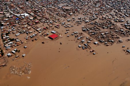 US Navy 080909-N-5642P-138 An aerial photograph taken Tuesday, Sept. 9, 2008 of damage in Port-Au-Prince, Haiti caused by Hurricane Ike