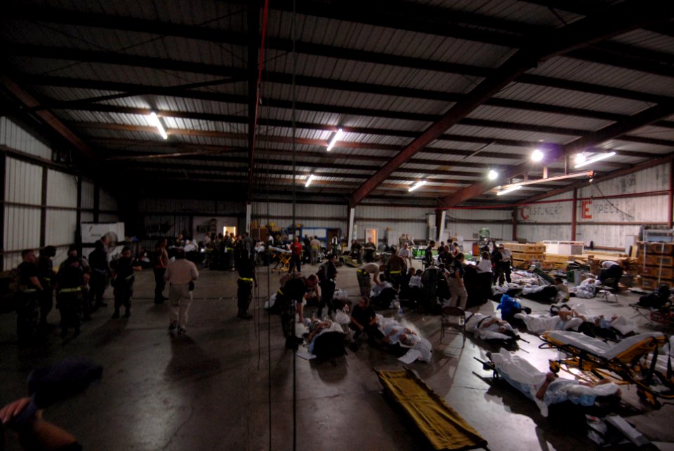 US Navy 080910-N-8828S-149 Military personnel prepare a medical patient for evacuation Wednesday, Sept. 10, 2008 from Corpus Christi, Texas to a medical facility in Dallas as Hurricane Ike approaches the Texas Gulf Coast