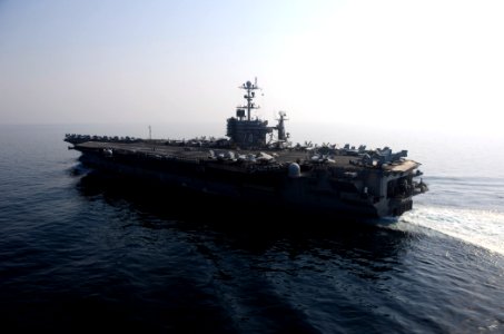 US Navy 111001-N-VN693-926 The Nimitz-class aircraft carrier USS John C. Stennis (CVN 74) is underway during an exercise in the Arabian Gulf