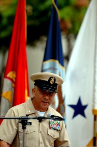 US Navy 080916-N-9818V-104 Master Chief Petty Officer of the Navy (MCPON) Joe R. Campa Jr. addresses the chief petty officer selectees during a pinning ceremony held at Naval Medical Center San Diego photo
