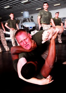 US Navy 080915-N-2183K-025 Marines of the embarked 15th Marine Expeditionary Unit practice hand-to-hand combat photo
