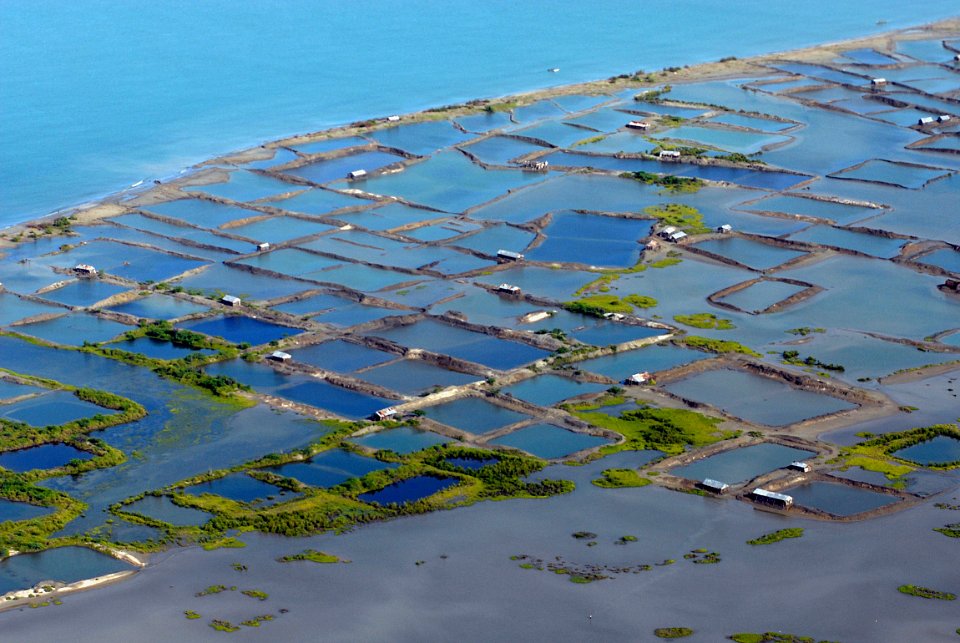 US Navy 080916-N-3595W-003 An aerial photograph of flooding caused by Hurricane Ike