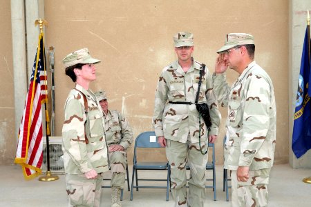 US Navy 080920-N-9623R-048 Cmdr. James Robbins accepts authority for Seabee construction projects in Western al-Anbar