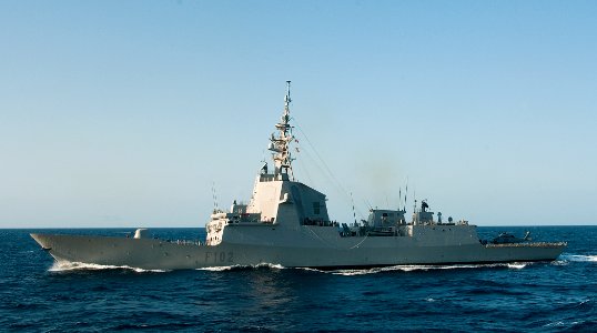 US Navy 110220-N-9589S-168 The Spanish navy frigate ESPS Almirante Juan de Borbon (F 102) is underway in the Atlantic Ocean