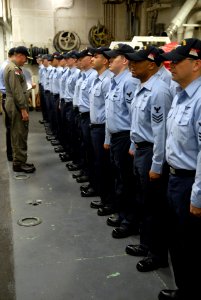 US Navy 080929-N-1635S-002 Sailors stand at attention