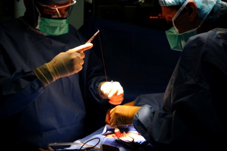 US Navy 081012-N-4515N-198 Dr. Sharon Weintraub and Dr. Ricardo Guimaraes perform a hernia operation on a Dominican man