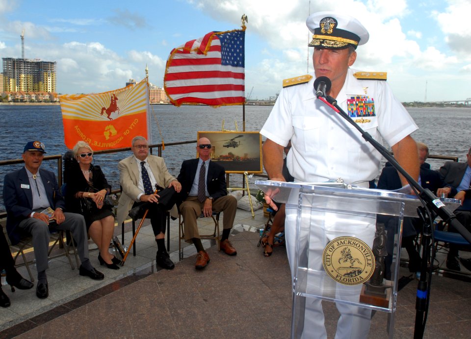 US Navy 081013-N-0486G-005 Rear Adm. Joseph D. Kernan speaks at the Jacksonville Navy Memorial rededication ceremony