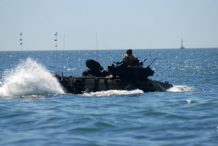 US Navy 100317-N-9706M-139 An amphibious assault vehicle assigned to the 1st Battalion, 4th Marines based in Camp Pendleton, Calif