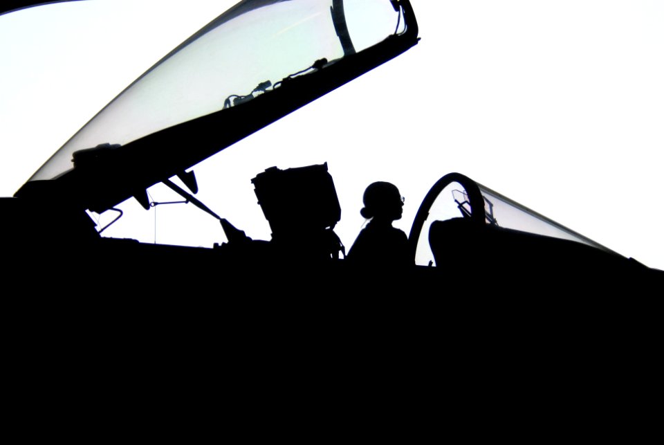 US Navy 081013-N-4995K-142 Aviation Structural Mechanic (Equipment) 3rd Class Jennifer Janes works as a break rider in the cockpit of an F-A-18C Hornet assigned to the