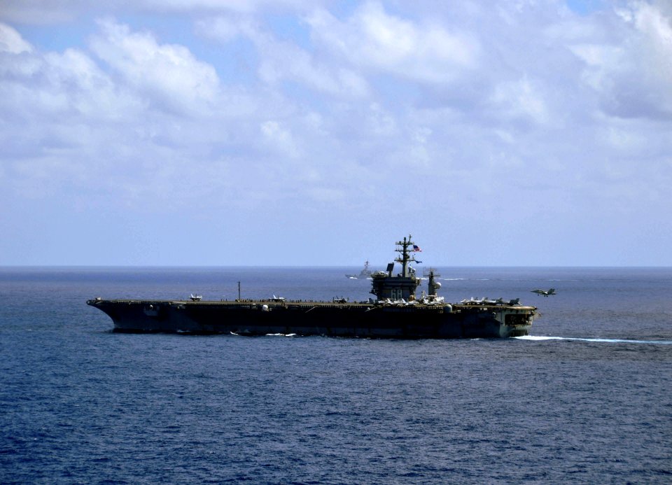 US Navy 100215-N-8421M-237 The aircraft carrier USS Nimitz (CVN 68) conducts flight operations in the South China Sea