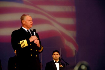 US Navy 081018-N-0773H-014 Chief of Naval Operations Adm. Gary Roughead addresses the crowd at the 233rd Navy Birthday Concert