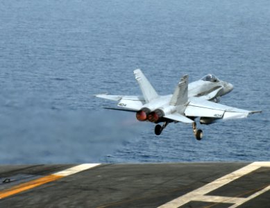 US Navy 081017-N-9900B-010 An F-A-18 Hornet strike fighter assigned to the