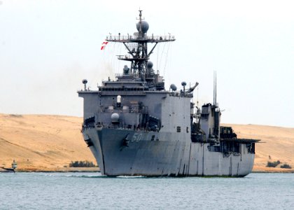US Navy 090227-N-1082Z-006 USS Carter Hall (LSD 50) transits the Suez Canal
