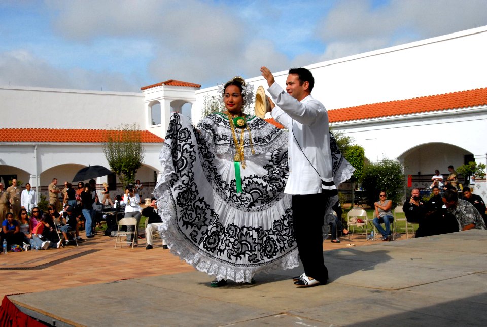 US Navy 081017-N-1825E-055 Laura and Jeff Graser perform a traditional Panamanian dance in costume during the U.S. Naval Hospital Rota, Spain Cultural Extravaganza