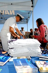 US Navy 081015-N-8390S-017 Chief Hospital Corpsman Arnold Ramos talks to students at the University of Texas El Paso