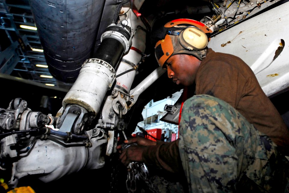 US Navy 081016-N-9610C-052 Private 1st Class Antoine Brailsford, from Long Beach, Calif. and assigned to the