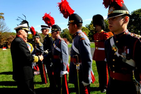 US Navy 081019-N-8273J-340 Chief of Naval Operations (CNO) Adm. Gary Roughead greets cadets from Valley Forge Military Academy and College