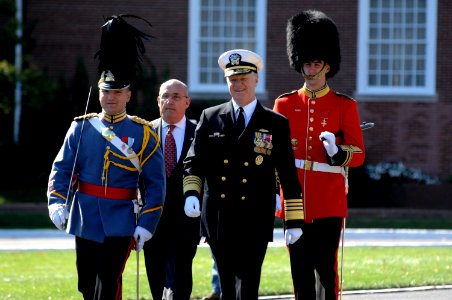 US Navy 081019-N-8273J-192 Chief of Naval Operations (CNO) Adm. Gary Roughead is the reviewing officer during the Corps of Cadets pass and review ceremony at Valley Forge Military Academy and College