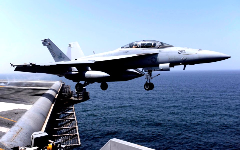 US Navy 081018-N-7241L-026 An F-A-18F Super Hornet strike fighter assigned to the