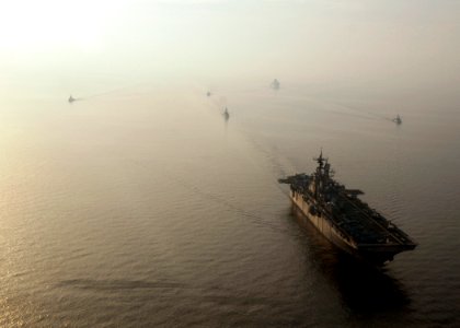US Navy 081025-N-4236E-841 Foreign Navy ships participate in a photo exercise with ships from the Iwo Jima Expeditionary Strike Group