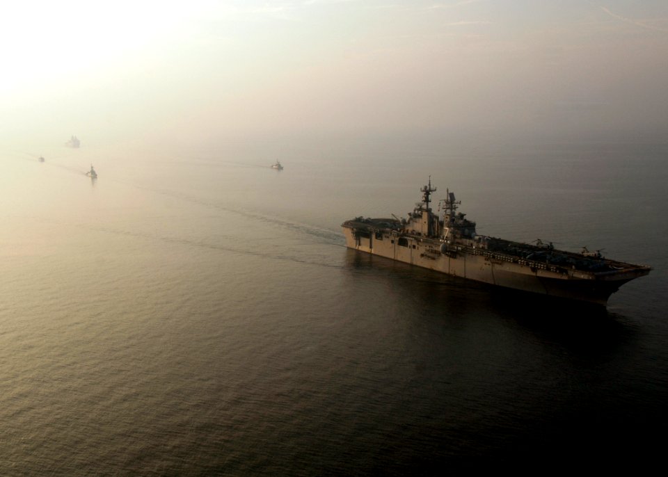 US Navy 081025-N-4236E-122 Foreign Navy ships participate in a photo exercise with ships from the Iwo Jima Expeditionary Strike Group