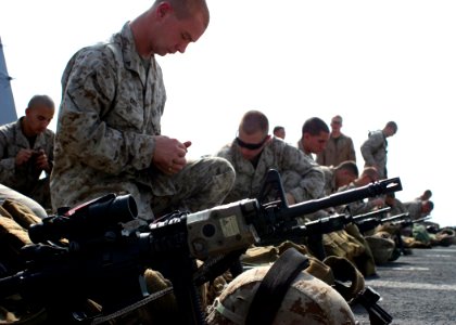 US Navy 081028-N-6764G-068 Marines prepare for a live fire exercise