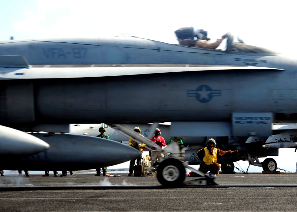 US Navy 081030-N-7571S-004 Lt. Christopher Biggs, dressed as the aircraft carrier USS Theodore Roosevelt (CVN 71) mascot