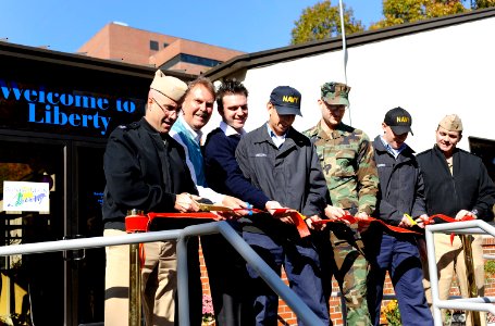 US Navy 081030-N-8467N-001 Naval Submarine Base New London officials open the newly-renovated $1.2 million Liberty Center photo