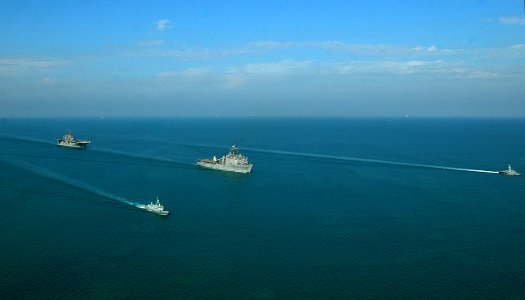 US Navy 090112-N-5681S-366 Foreign navy ships participate in a photo exercise with ships from the Iwo Jima Expeditionary Strike Group