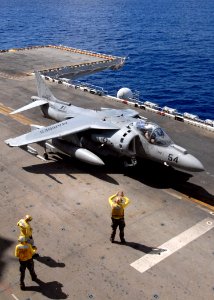 US Navy 090503-N-8283S-128 INDIAN OCEAN (May 3, 2009) An AV-8B Harrier assigned to the