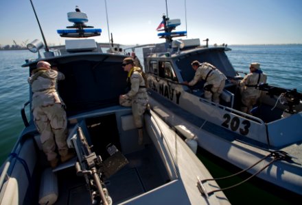 US Navy 081108-N-6932B-081 One the many challenges for the crew members of Boat Division 56, a detachment of Maritime Expeditionary Security Squadron (MESRON) 1, during the Final Exercise Problem (FEP) phase of training