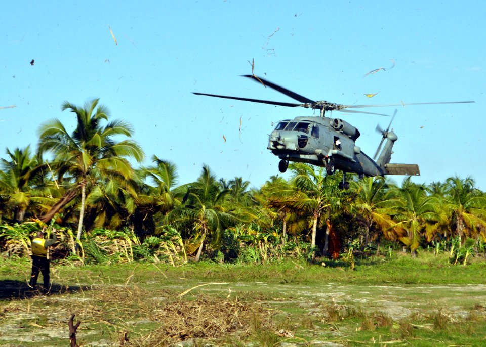 US Navy 100123-N-4124C-005 An SH-60B Sea Hawk helicopter assigned to Screaming Seagulls of Helicopter Anti-submarine Squadron Light (HSL) 46,