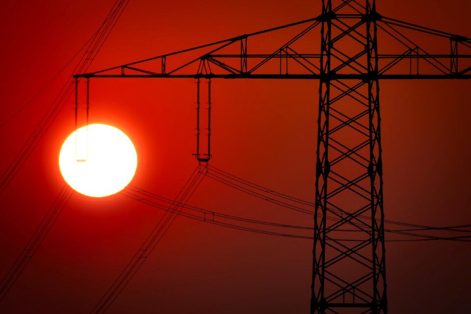 Electricity sunset dusk