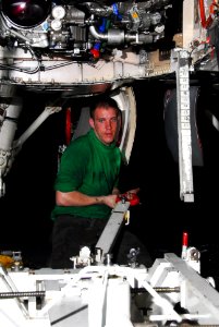US Navy 100129-N-3327M-100 Sailor conducts jet engine maintenance aboard USS Nimitz