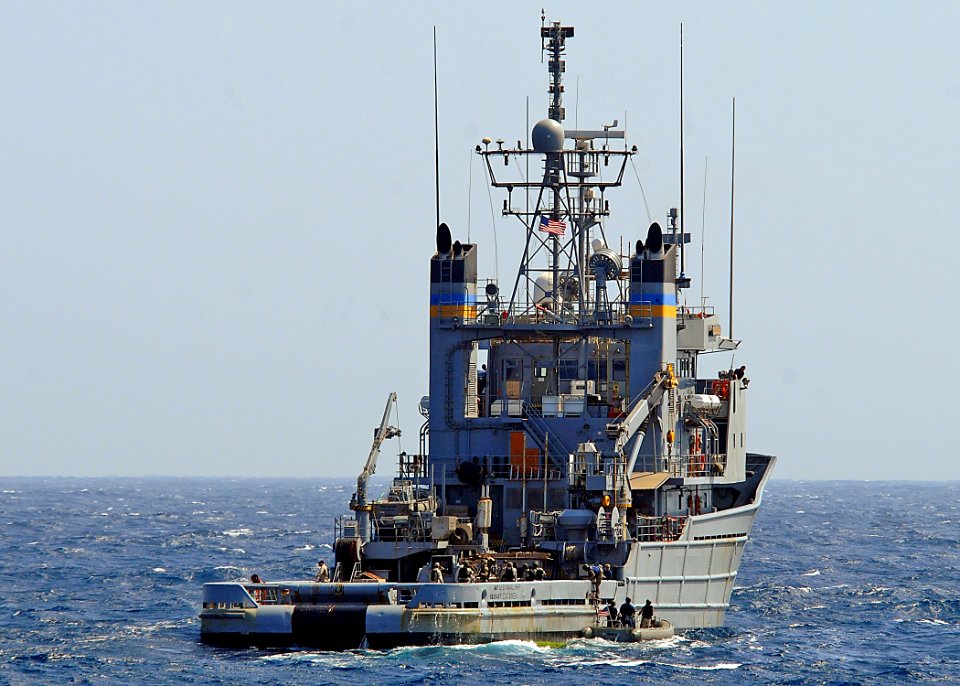 US Navy 081119-N-1082Z-050 Sailors from the visit, board, search, and seizure team conduct compliant boarding training