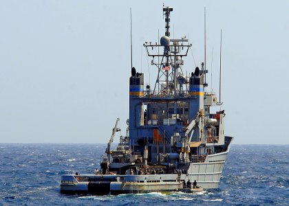 US Navy 081119-N-1082Z-050 Sailors from the visit, board, search, and seizure team conduct compliant boarding training