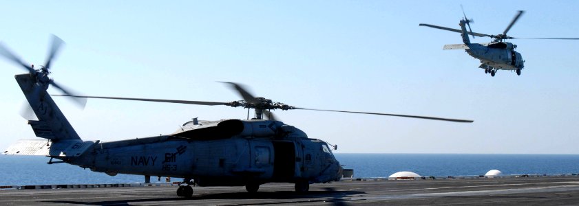 US Navy 081122-N-9900B-001 An SH-60F Sea Hawk, assigned to the