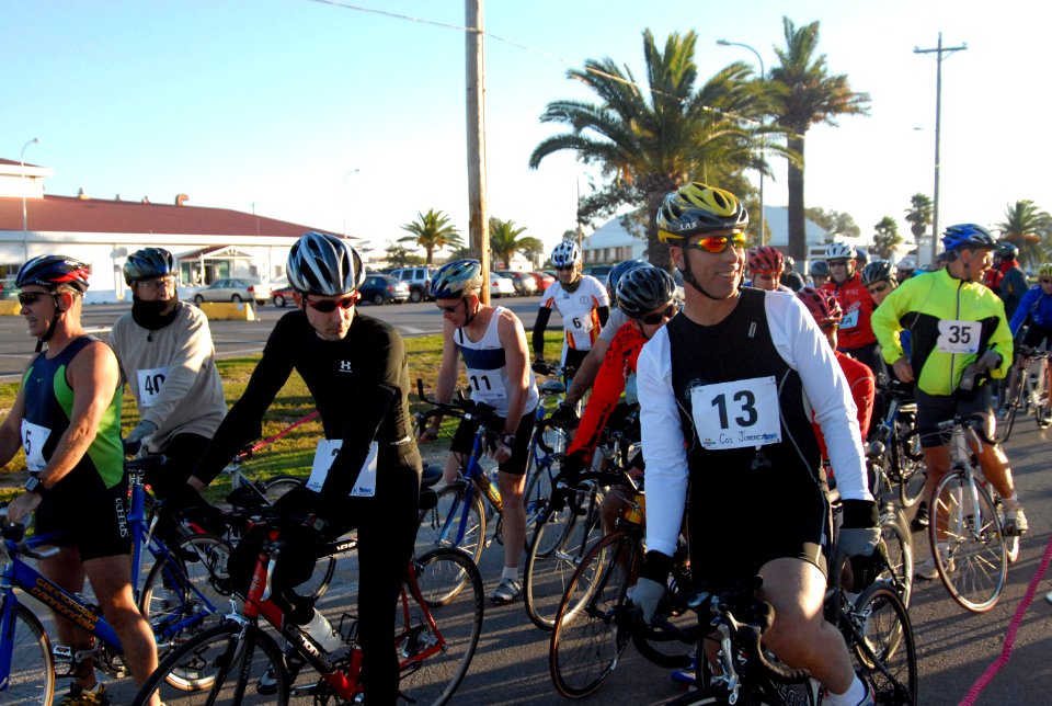 US Navy 081122-N-3289C-068 Racers await the start of Naval Station Rota's Morale Welfare and Recreation duathlon