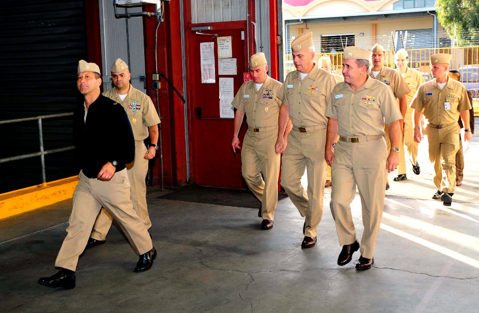 US Navy 081201-N-9552I-001 Rear Adm. Michael J. Lyden and Rear Adm. William A. Brown visit visit Fleet and Industrial Supply Center at Naval Air Station Sigonella