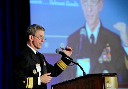 US Navy 101109-N-7676W-230 Rear Adm. Philip Cullom, director of Fleet Readiness Division, addresses attendees during day two of the Office of Naval