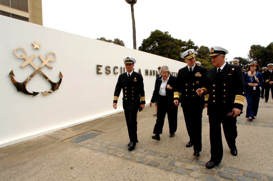 US Navy 081201-N-8273J-261 Chief of Naval Operations (CNO) Adm. Gary Roughead is given a tour of the Chilean Naval Academy, Arturo Prat