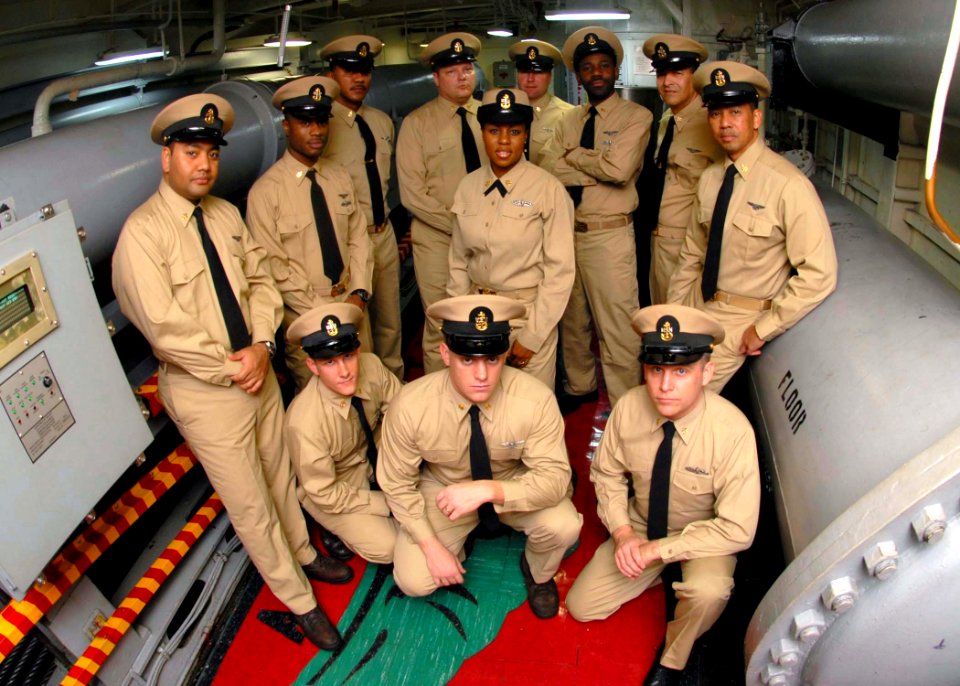 US Navy 081202-N-2456S-074 Chief petty officers pose for an