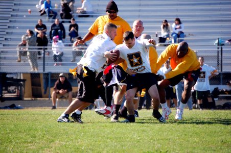 US Navy 081206-N-8390S-312 Army and Navy Recruiters from the Houston area play a flag football