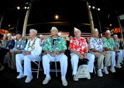 US Navy 081207-N-5476H-016 Pearl Harbor survivors attend a joint U.S. Navy-National Park Service ceremony commemorating the 67th anniversary of the attack on Pearl Harbor