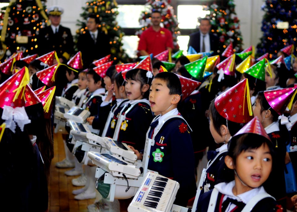 US Navy 081206-N-8534H-010 Children from Seika Kindergarten sing traditional Christmas songs during Fleet Activities Yokosuka's (CFAY) Grand Illumination open base event